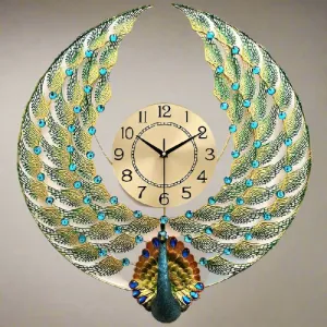 Wall Circle Edge Peacock Clock