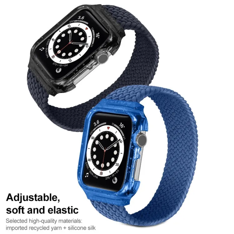 Weave Wrist Strap Watch Bands with Frame For Apple Watch Series 9&8&7 41mm / SE 3&SE 2&6&SE&5&4 40mm / 3&2&1 38mm, Length:155mm(Red)