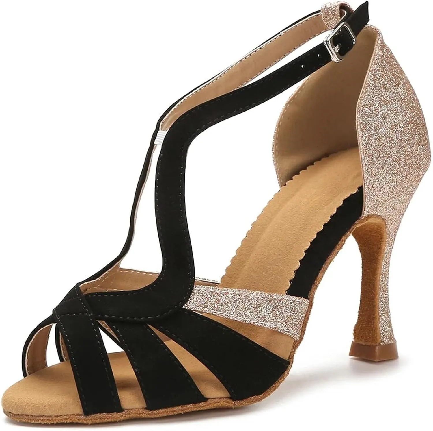 Women's Satin Latin Dance Shoes - Tango Salsa Rumba Professional Ballroom Heels, 5CM/2Inch Heel Height