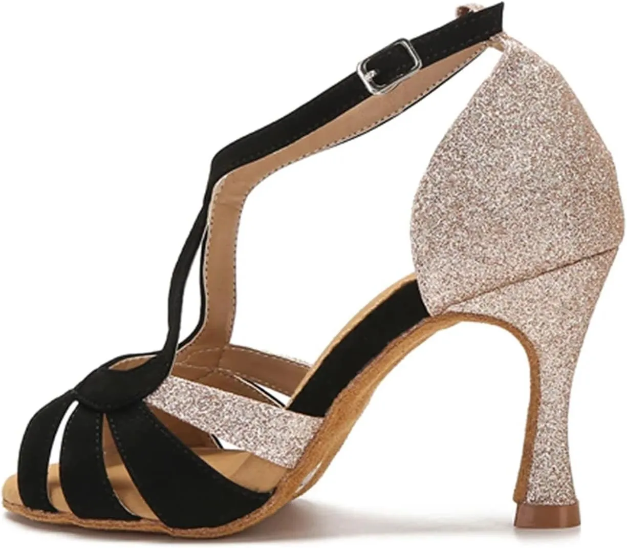 Women's Satin Latin Dance Shoes - Tango Salsa Rumba Professional Ballroom Heels, 5CM/2Inch Heel Height