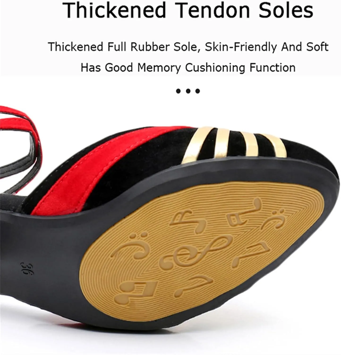 Women's Suede Latin Dance Shoes Performance Ballroom Standard Adult Two Mid-Heeled Soft Thick Sole Closed Toe Dancing Shoes