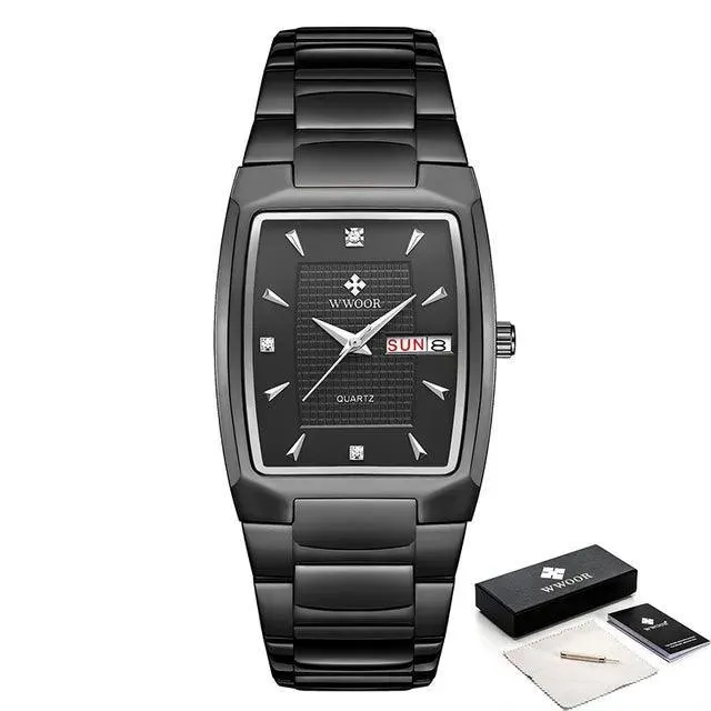WWOOR Square Luxury Watch: Elegant Waterproof Timepiece with Adjustable Fit