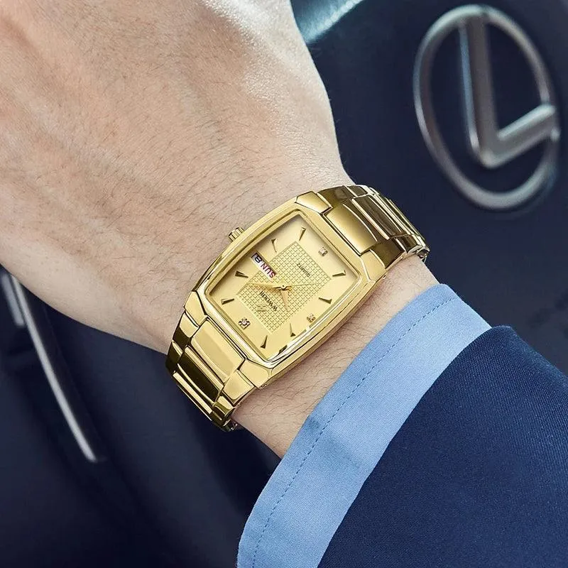 WWOOR Square Luxury Watch: Elegant Waterproof Timepiece with Adjustable Fit