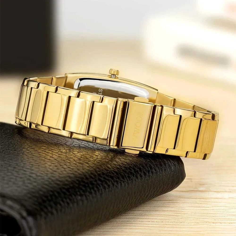 WWOOR Square Luxury Watch: Elegant Waterproof Timepiece with Adjustable Fit