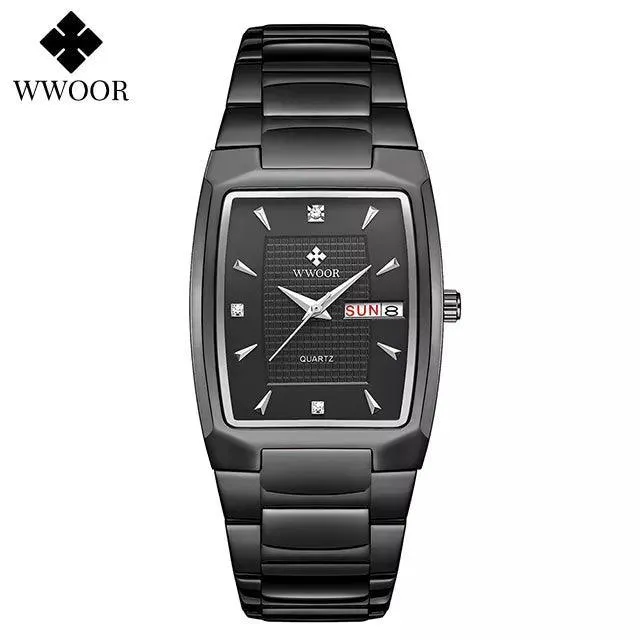 WWOOR Square Luxury Watch: Elegant Waterproof Timepiece with Adjustable Fit
