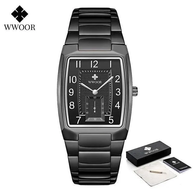 WWOOR Square Luxury Watch: Elegant Waterproof Timepiece with Adjustable Fit