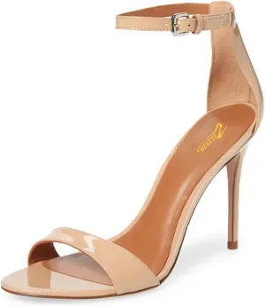 Zszszsu Womens Open Toe Heeled Sandals Stiletto High Heels Ankle Buckle Strap Elegant Summer Shoes for Prom Party Dancing Wedding Dress Size 4-16 US